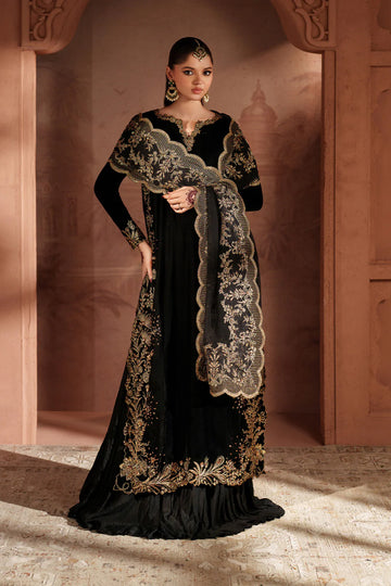 Iznik IV-62 Raagni Black Velvet Stitched 3-Piece Embroidered Suit – Shop Festive & Wedding Wear Online at Pakistanimoda.com