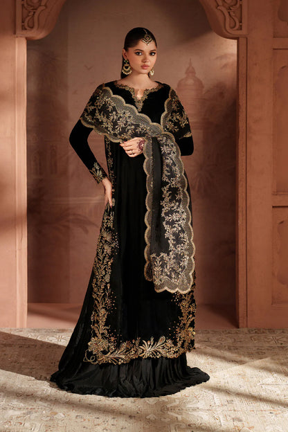Iznik IV-62 Raagni Black Velvet Stitched 3-Piece Embroidered Suit – Shop Festive & Wedding Wear Online at Pakistanimoda.com