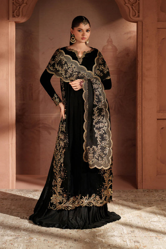 Iznik IV-62 Raagni Black Velvet Stitched 3-Piece Embroidered Suit – Shop Festive & Wedding Wear Online at Pakistanimoda.com
