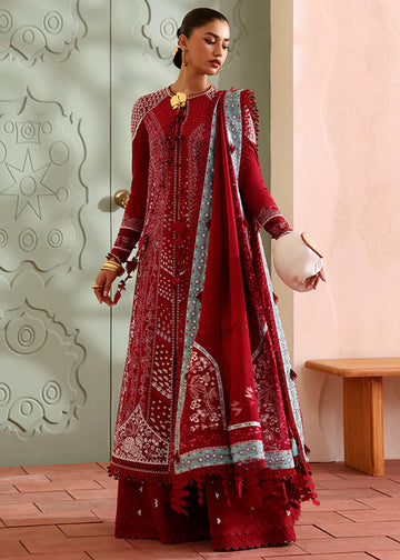 Ineesa-Crimson Red Eid Lawn Suit-Suffuse 2025 USA & UK
