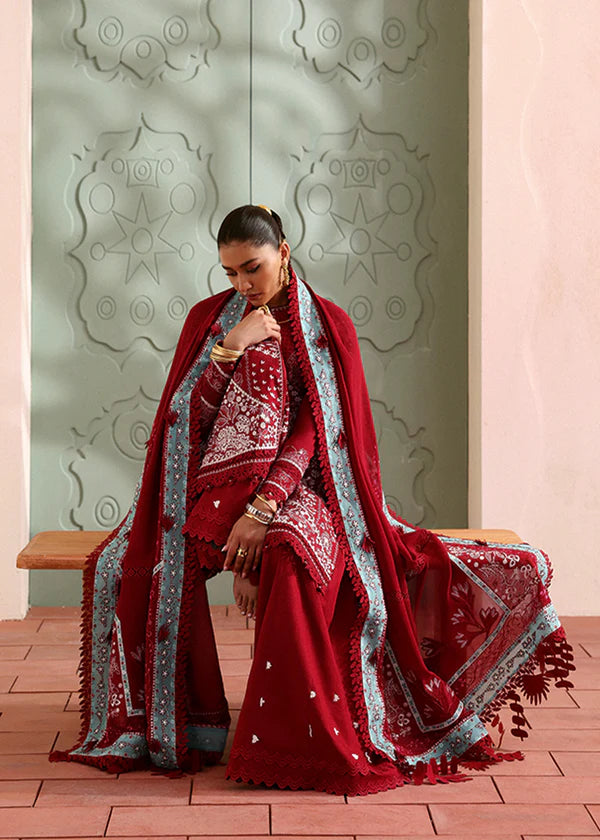 Ineesa-Crimson Red Eid Lawn Suit-Suffuse 2025 USA & UK