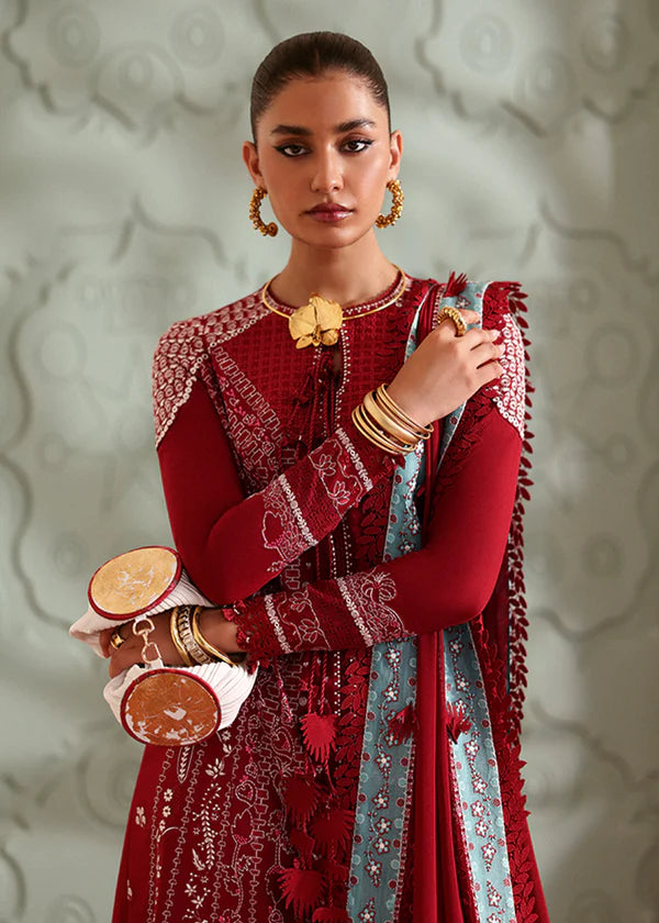 Ineesa-Crimson Red Eid Lawn Suit-Suffuse 2025 USA & UK