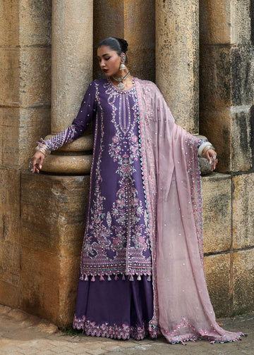 Irris- Purple Luxury Lawn Suit By- Hussain Rehar