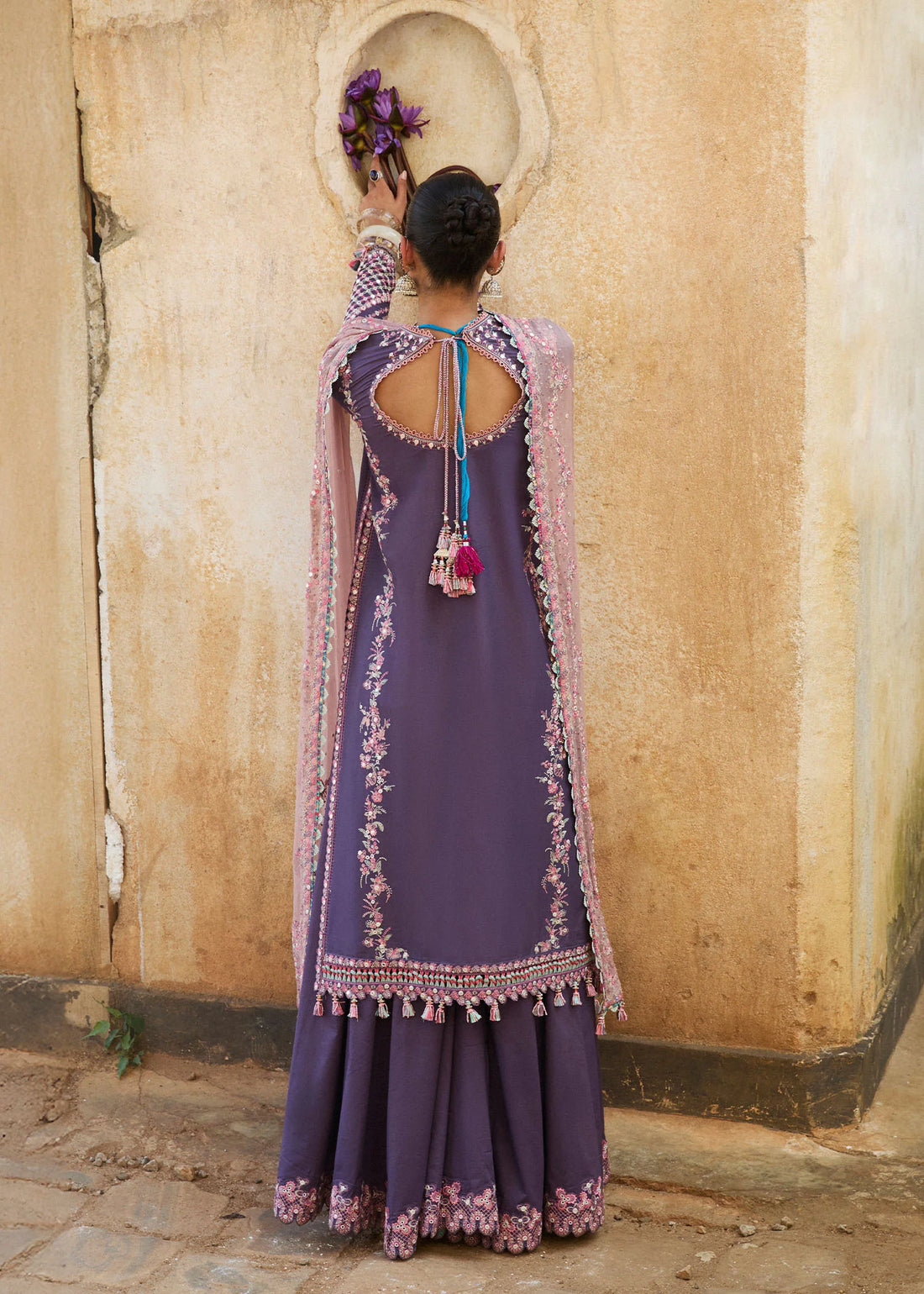 Irris- Purple Luxury Lawn Suit By- Hussain Rehar