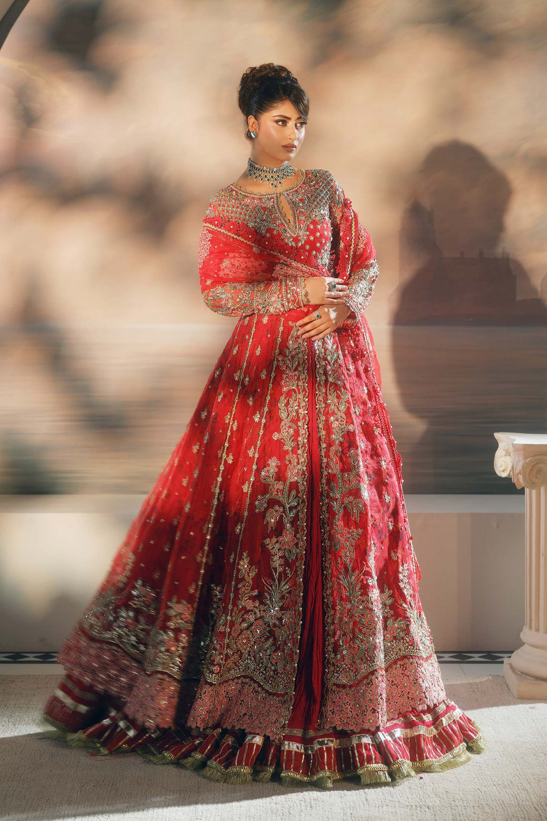 Ishq – Red Anarkali Lehenga Bridal Suit by Maryam Hussain 2025