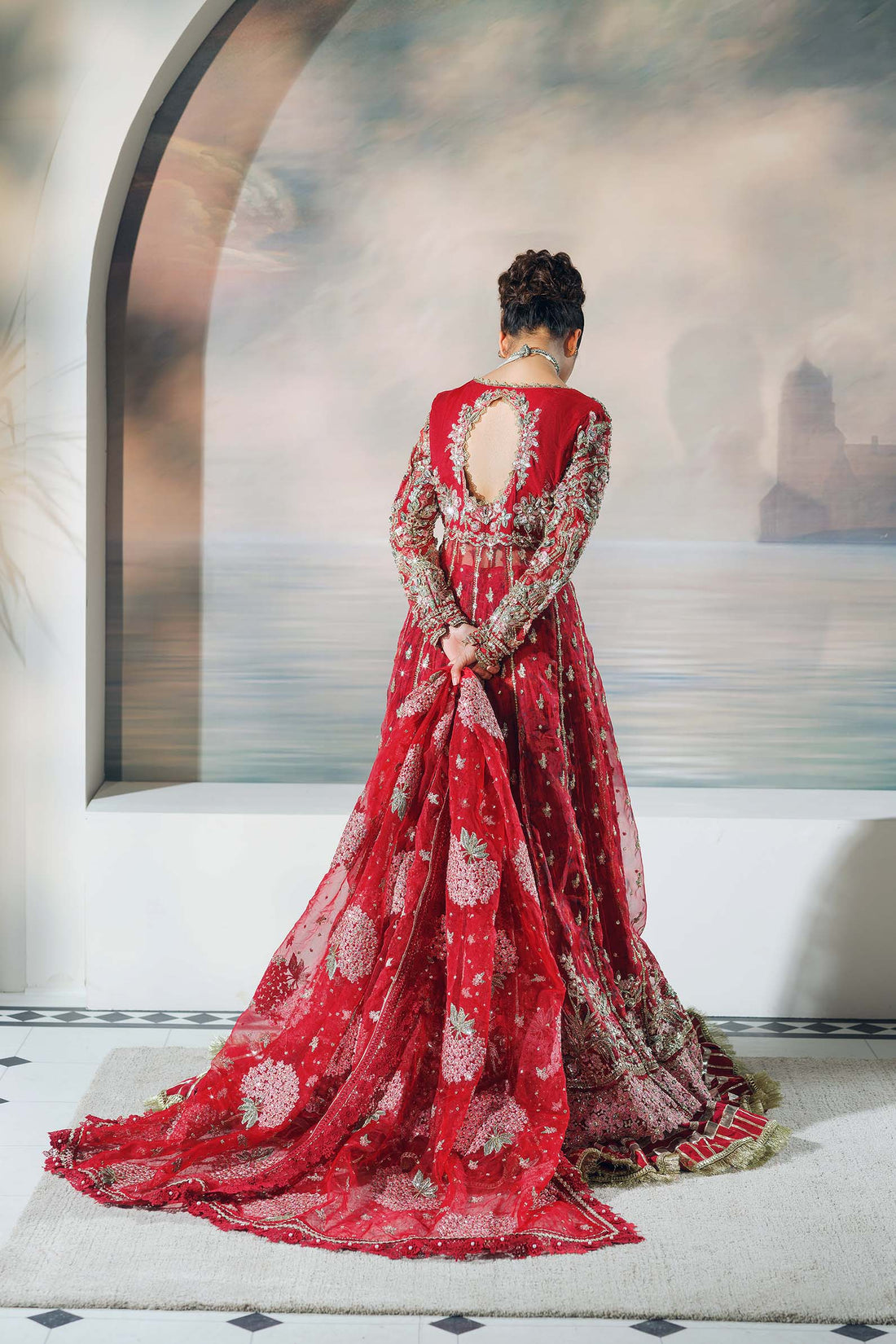 Ishq – Red Anarkali Lehenga Bridal Suit by Maryam Hussain 2025