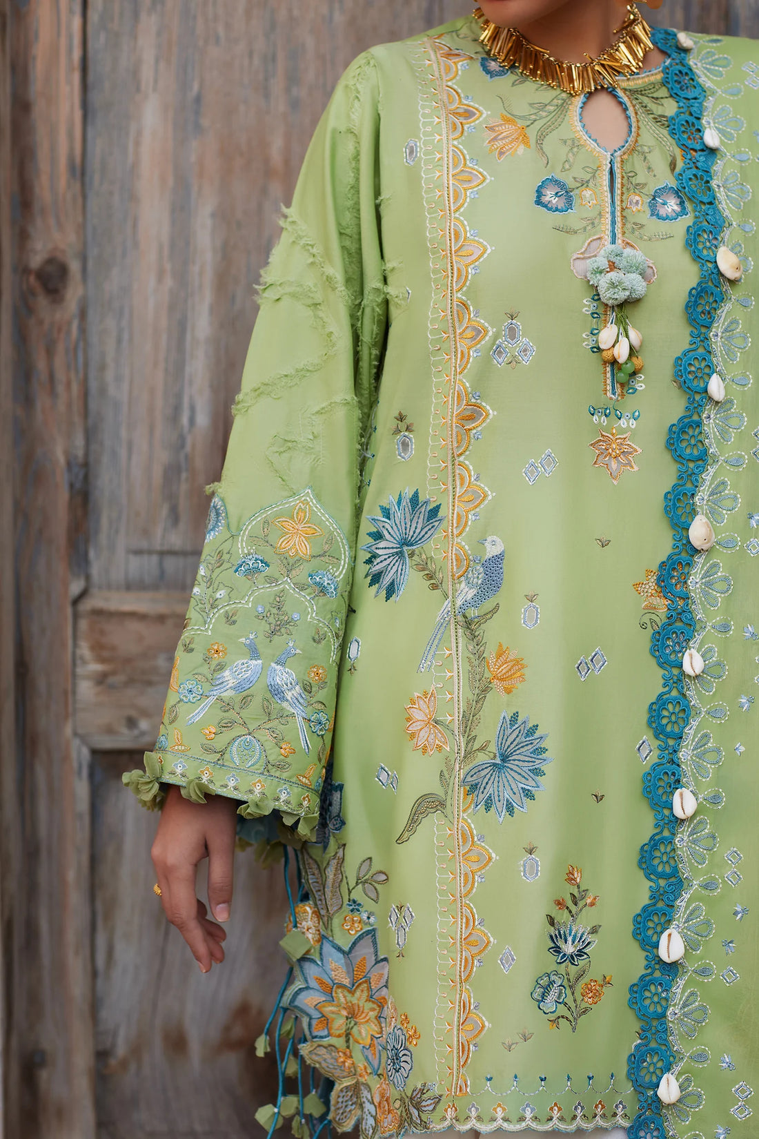 Isla Bleu 11-B- A Pistachio Whisper Lawn Ensemble By- Elan