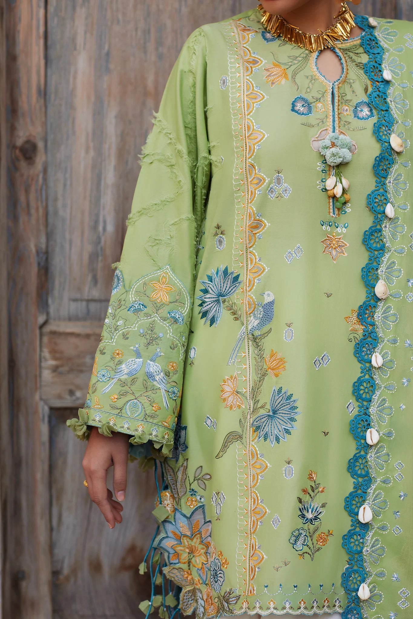 Isla Bleu 11-B- A Pistachio Whisper Lawn Ensemble By- Elan