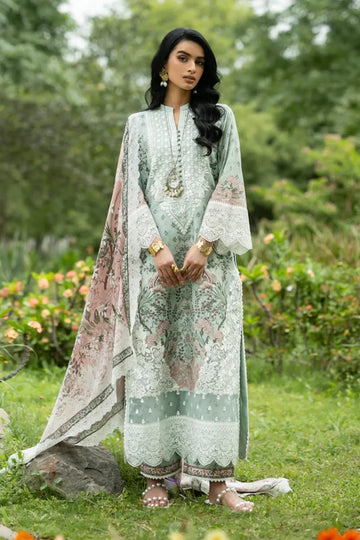 Ivie 13 mint stitched lawn 3PC suit with silk dupatta by Zainab Chottani Pakistanimoda