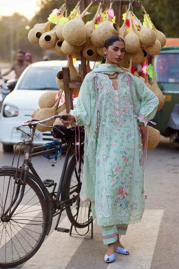 Zaha Jade Vine Reverie ZF26-12 stitched lawn 3PC suit with floral embroidery and voile dupatta