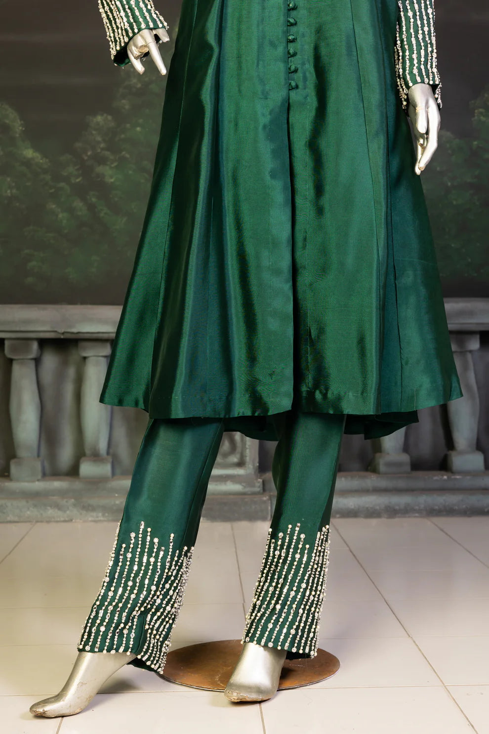 Jade Whisper- Premium Quality Sheesha Silk Dress for Evening Events