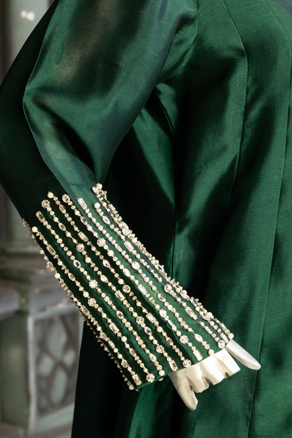 Jade Whisper- Premium Quality Sheesha Silk Dress for Evening Events