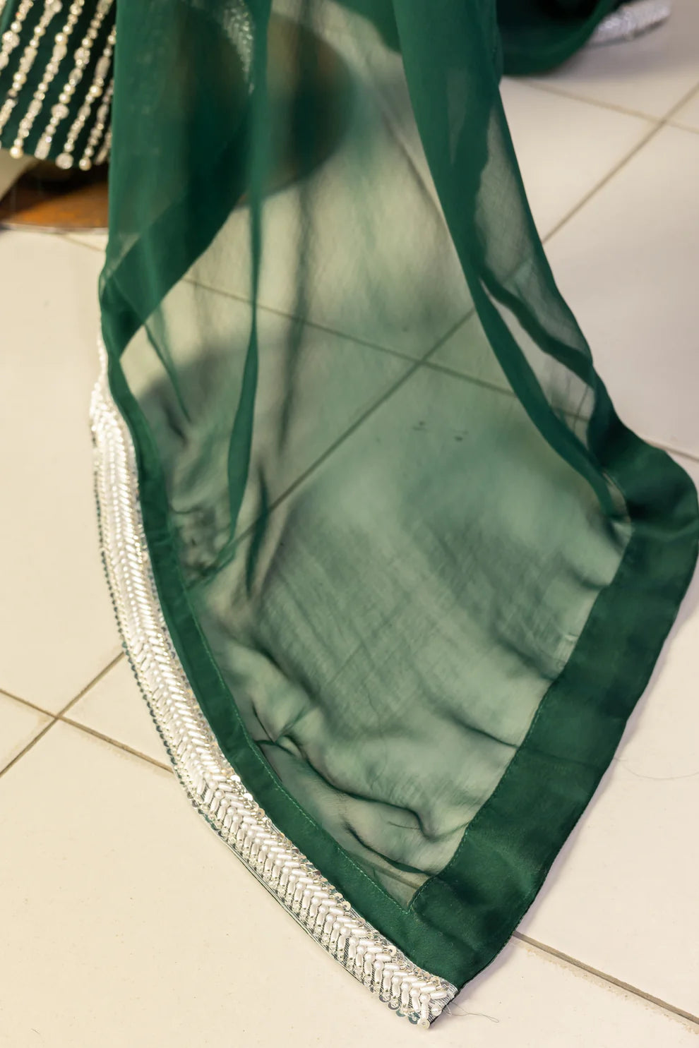 Jade Whisper- Premium Quality Sheesha Silk Dress for Evening Events