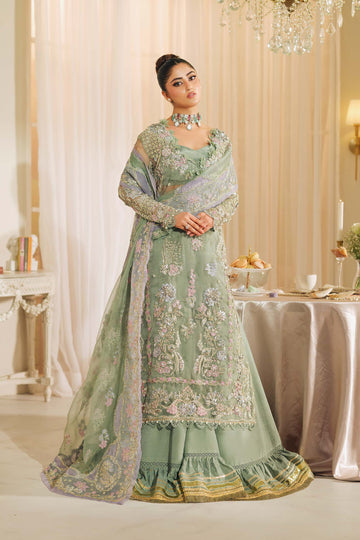 Maryam Hussain Janan – Green Organza Embroidered Wedding Outfit
