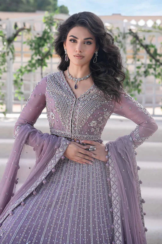 Maria B Jolante Lavender Royal-Rawa Bridal Lehenga Set with naqshi & pearl detailing stitched for weddings – Pakistanimoda