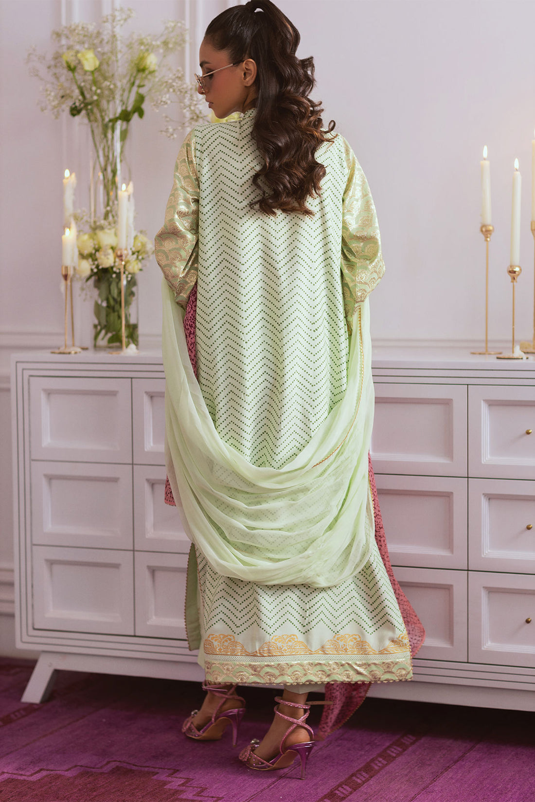 Jumana- Luxe Green Floral Embellished Outfit by- annus abrar