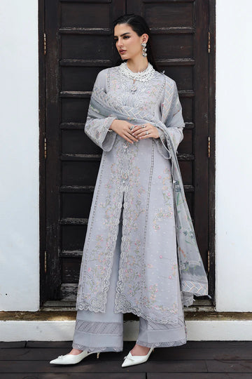 Qalamkar KL-02 Haze grey linen embroidered 3PC winter suit online