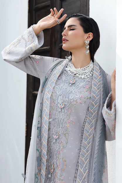 Qalamkar KL-02 Haze grey linen embroidered 3PC winter suit online
