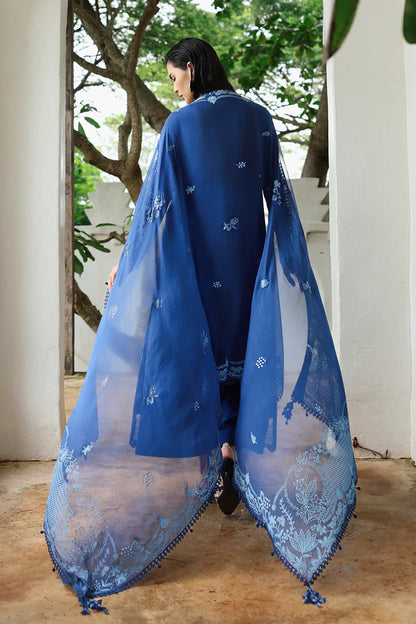 Qalamkar KL-03 Eclipse Blue Linen 3PC Designer Stitched Winter Suit