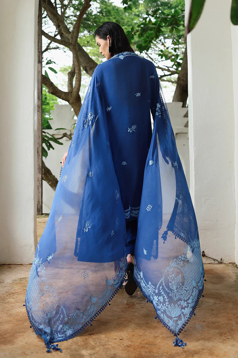 Qalamkar KL-03 Eclipse Blue Linen 3PC Designer Stitched Winter Suit