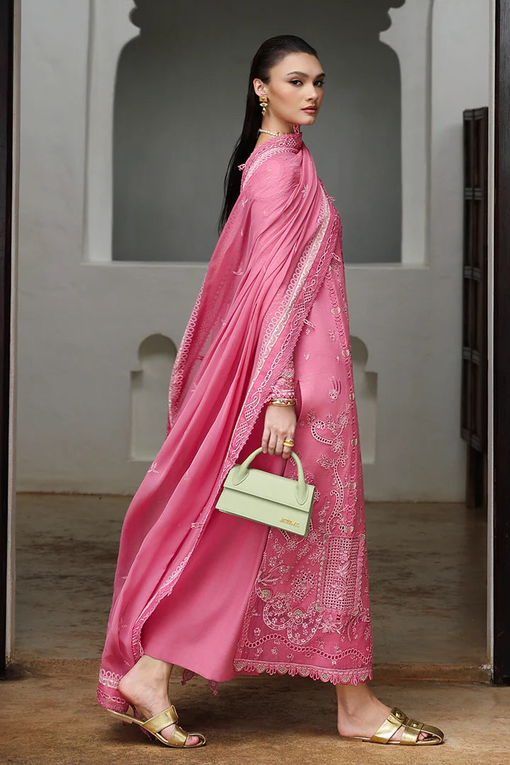 Qalamkar KL-04 Bloom Pink Linen 3PC Stitched Embroidered Winter Suit