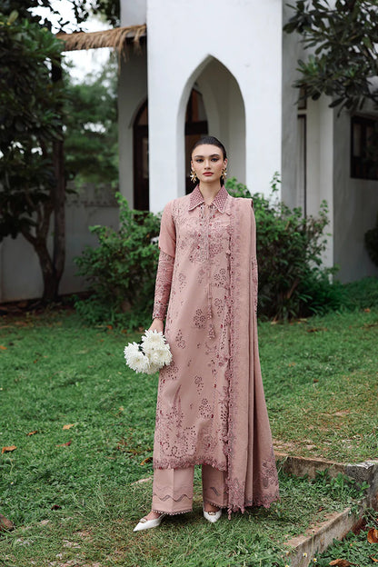 Qalamkar KL-08 Veil Mauve Linen Embroidered 3PC Stitched Winter Suit