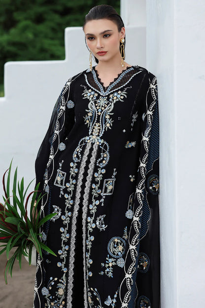 Qalamkar KL-09 Zyra black linen embroidered 3PC winter suit online