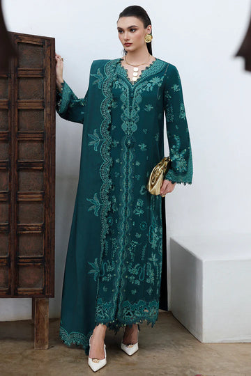 Qalamkar KL-11 Meadow Green Linen 3PC Stitched Winter Suit Online
