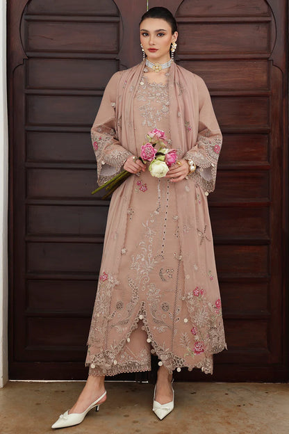 Qalamkar KL-14 Dusk Beige Linen Embroidered 3PC Stitched Winter Suit