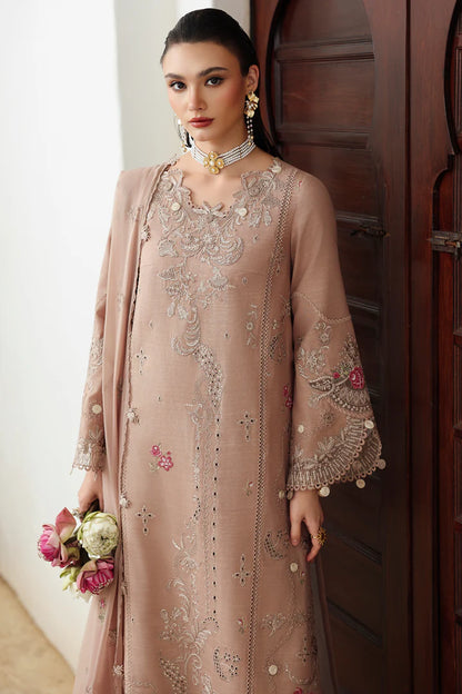 Qalamkar KL-14 Dusk Beige Linen Embroidered 3PC Stitched Winter Suit