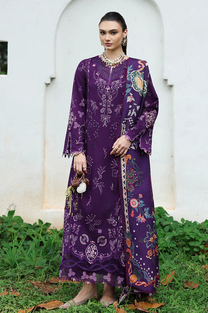 Buy Qalamkar KL-15 Iris Purple Linen Luxury 3PC Stitched Winter Suit