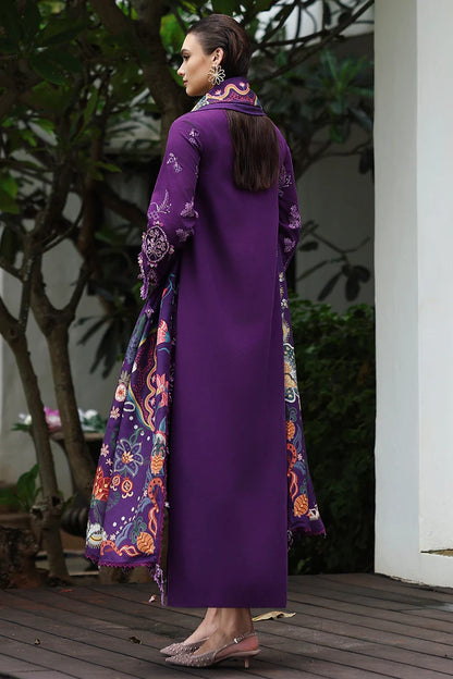 Buy Qalamkar KL-15 Iris Purple Linen Luxury 3PC Stitched Winter Suit