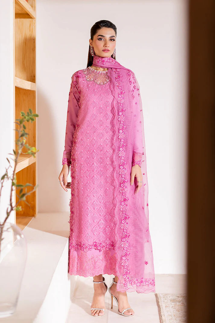 Kaia pastel pink Pakistani festive wear with floral embroidery – Pakistanimoda
