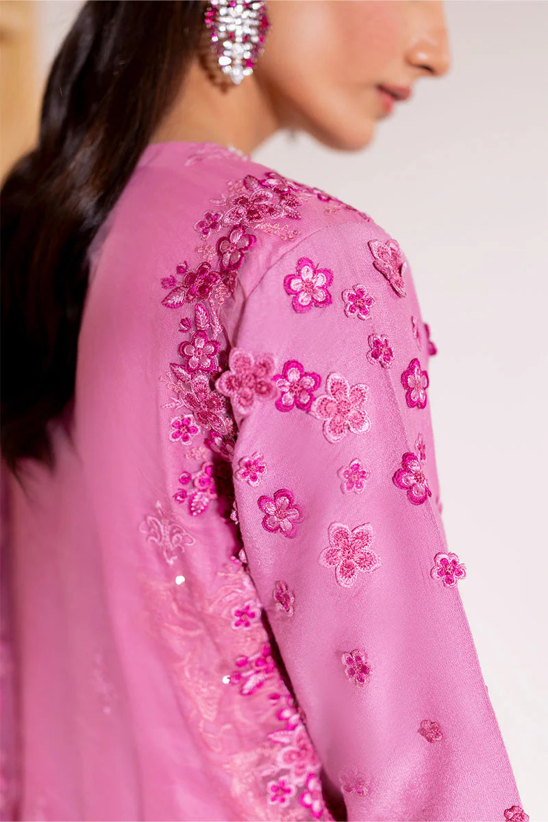 Kaia pastel pink Pakistani festive wear with floral embroidery – Pakistanimoda