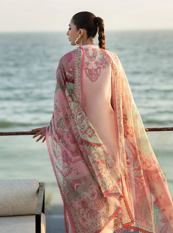 Kaira-Soft Light Pink Embroidered 3-piece Lawn Suit By-Zainab Chottani