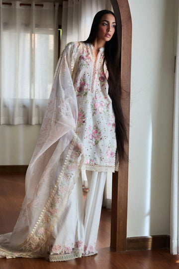 Kairo-10A- Embroidered Folarl Lawn Ensemble By- Zara Shahjahan