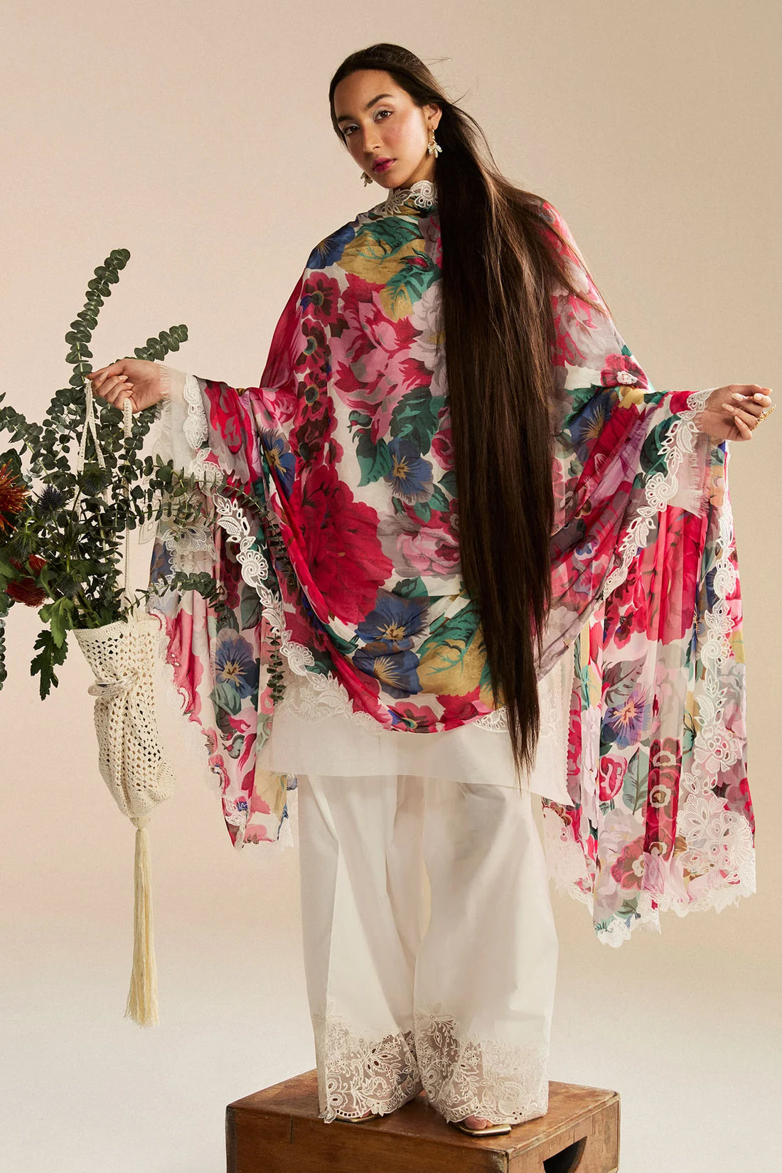 Kaori-1A- Embroidered Pure White Lawn Ensemble By- Zara Shahjahan