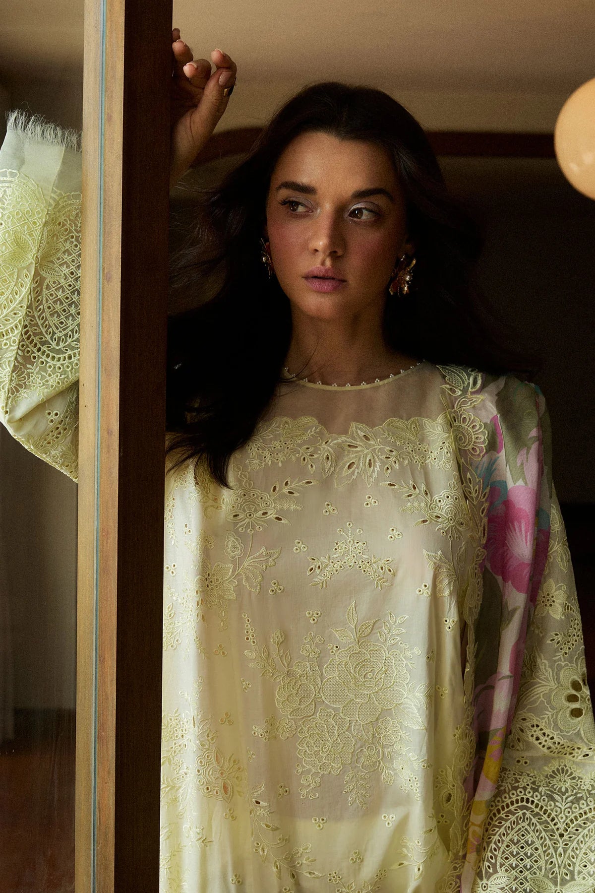 Kaori-1B- Embroidered Yellow Lawn Ensemble By- Zara Shahjahan