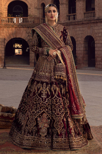 Kasturi - Divine Grace in Maroon Bridal Lehenga
