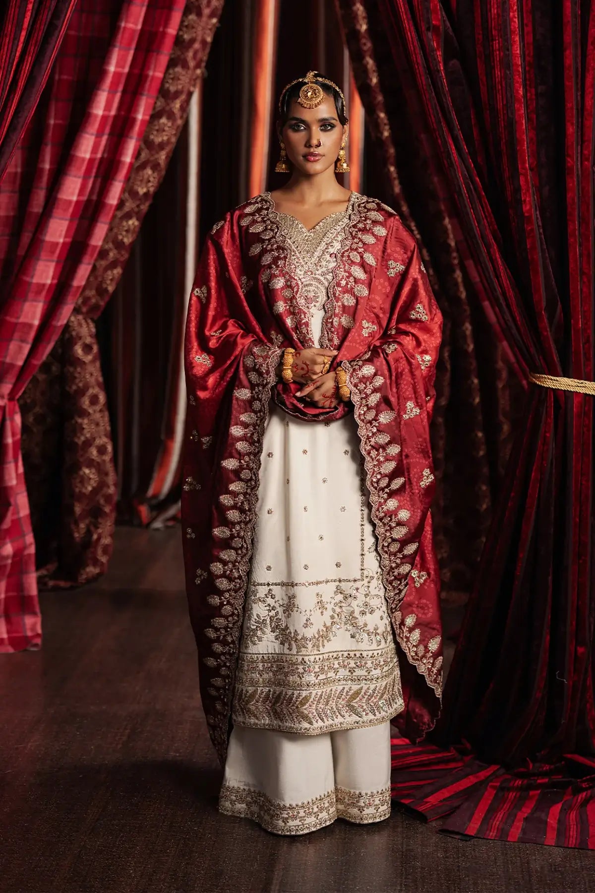 Khuld Afrozeh ivory raw silk occasion wear DIVANI 2025 Pakistani formal dress stitched Pakistanimoda