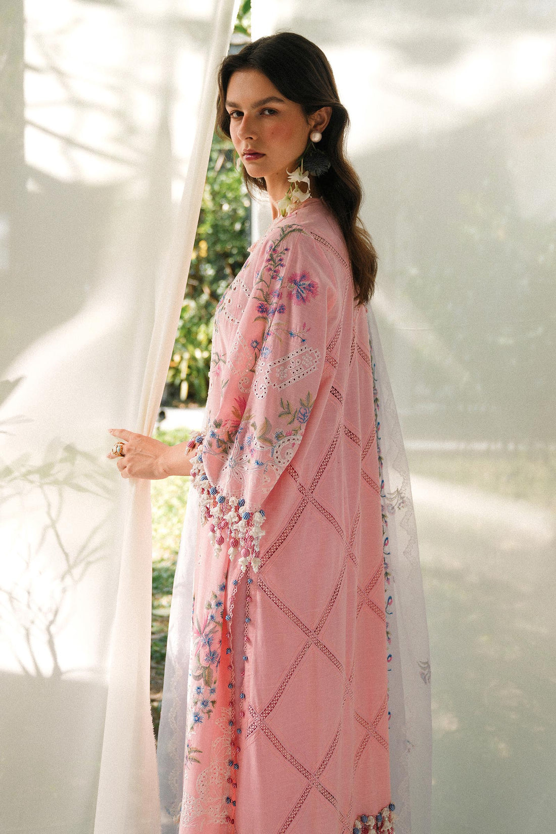L251-001B-3CT- Pink Luxury Lawn Outfit By- Sana Safinaz