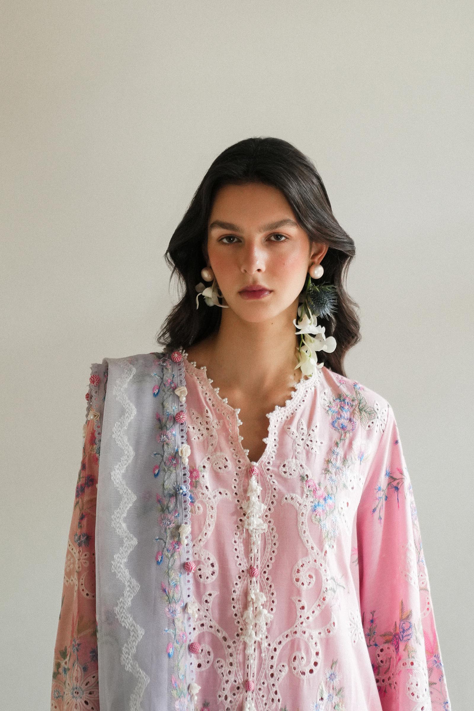 L251-001B-3CT- Pink Luxury Lawn Outfit By- Sana Safinaz