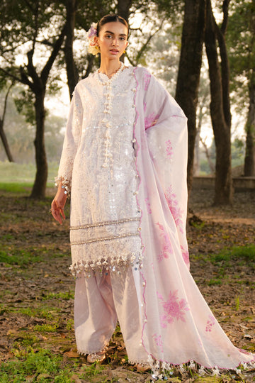 L251-002B-3DI- White Luxury Lawn Outfit By- Sana Safinaz