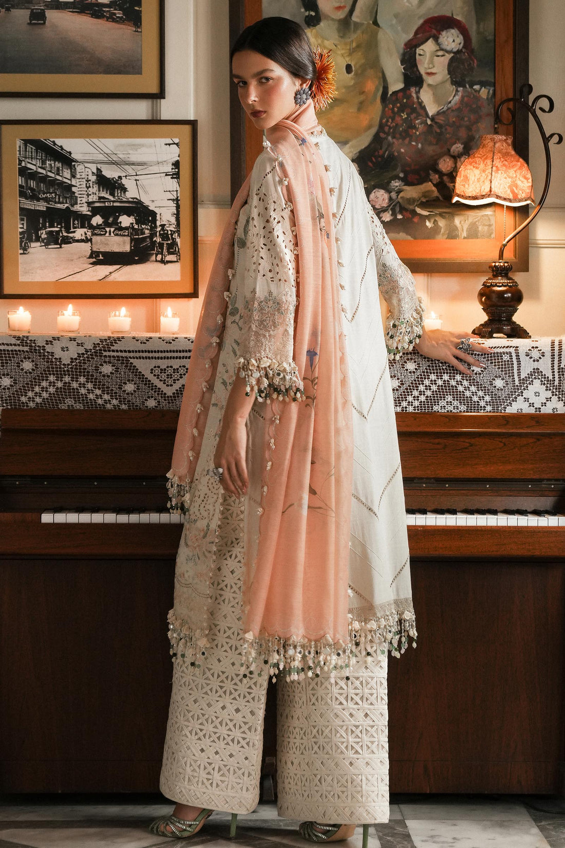 L251-003A-3DI- Beige Luxury Lawn Outfit By- Sana Safinaz