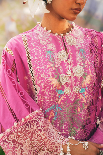 L251-005A-3CT- Pink Luxury Lawn Outfit By- Sana Safinaz