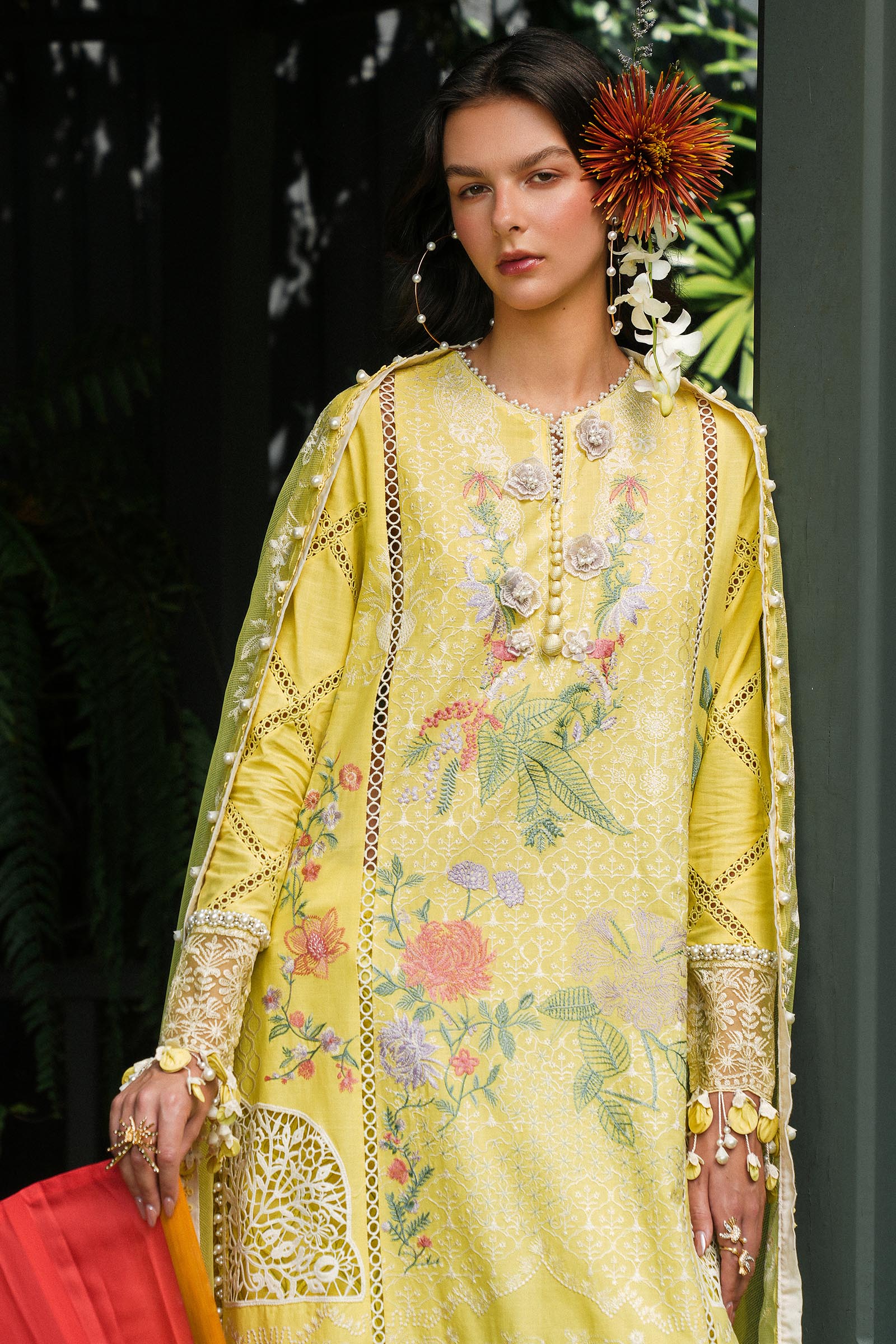 L251-005B-3CT- Yellow Luxury Lawn Outfit By- Sana Safinaz