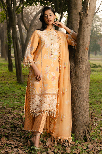 L251-008B-3CT- Peach Luxury Lawn Outfit By- Sana Safinaz