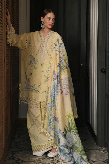 L251-010A-3DI- Lime Yellow Luxury Lawn Outfit By- Sana Safinaz