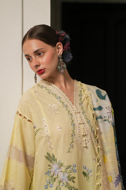 L251-010A-3DI- Lime Yellow Luxury Lawn Outfit By- Sana Safinaz