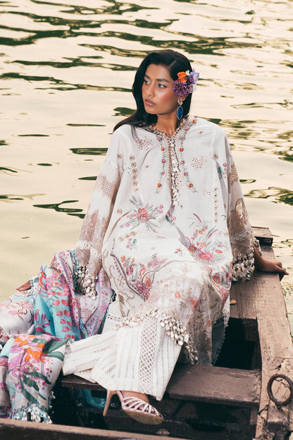 L251-010B-3DI- Off white Luxury Lawn Outfit By- Sana Safinaz